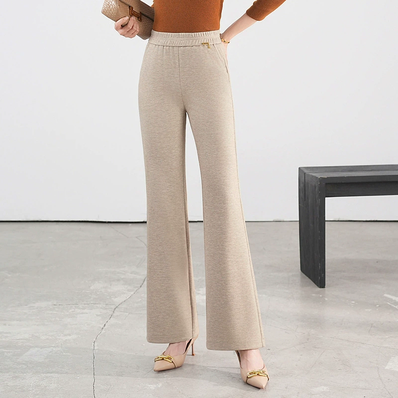 Универсальные spring flared trousers, свободный прямой крой, высокий пояс