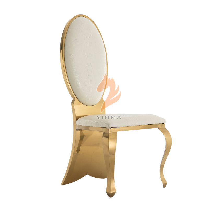 Factory wholesale hotel banquet wedding restaurant chairs, wedding electroplated stainless steel chairs, gold soft leather dining chairs Factory wholesale hotel banquet wedding restaurant chairs, wedding electroplated stainless steel chairs, gold soft leather dining chairs