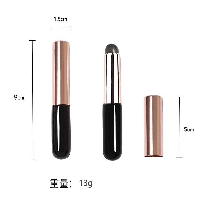 Q cepillo de labios de silicona suave con tapa cepillo de mascarilla de labios portátil lápiz labial especial mini lápiz labial de punta redonda cepillo de maquillaje image 6