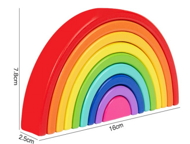 Ins arco iris grandes bloques ensamblados libremente jardín de infantes nuevos juguetes de puzzle para niños DIY adornos creativos de madera