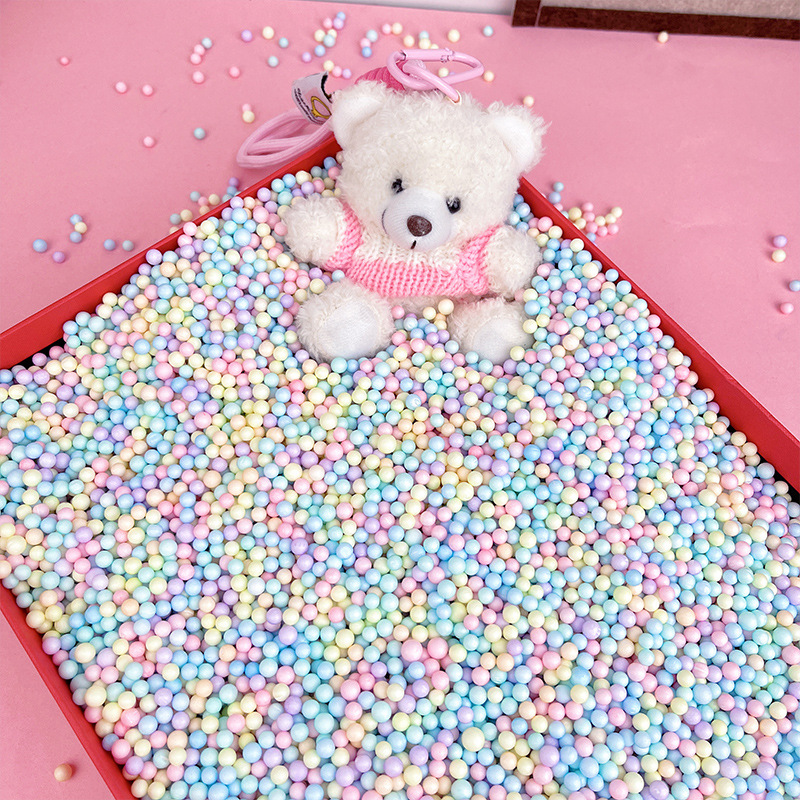 Colorful foam ball gift box filler macaron white round meteor ball handmade DIY decorative material particles