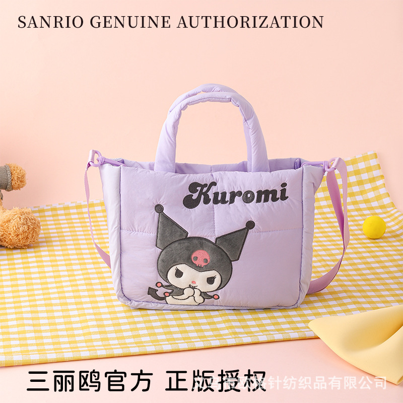 レディース シングルショルダー クロスボディ ダウン キャンバス バッグ サンリオ 正規認定 ハローキティ ハンドバッグ レディースバッグ|undefined