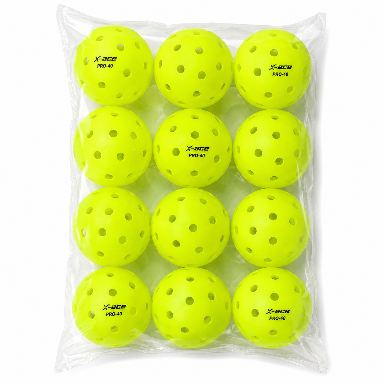 X-ACE PRO-40 Pickleball 40-hole 74MM rotomolded one-piece multi-hole ball