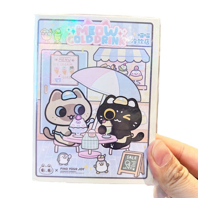 Fangdao シャム猫プディングノート 楽しくてかわいい周辺機器 手描きノート 学生 A7 ポケットノート|undefined