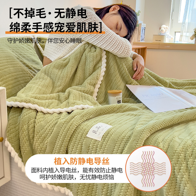 Comercio exterior transfronterizo cordero manta de cachemira invierno leche de cachemira oficina siesta sofá de coral manta pequeña