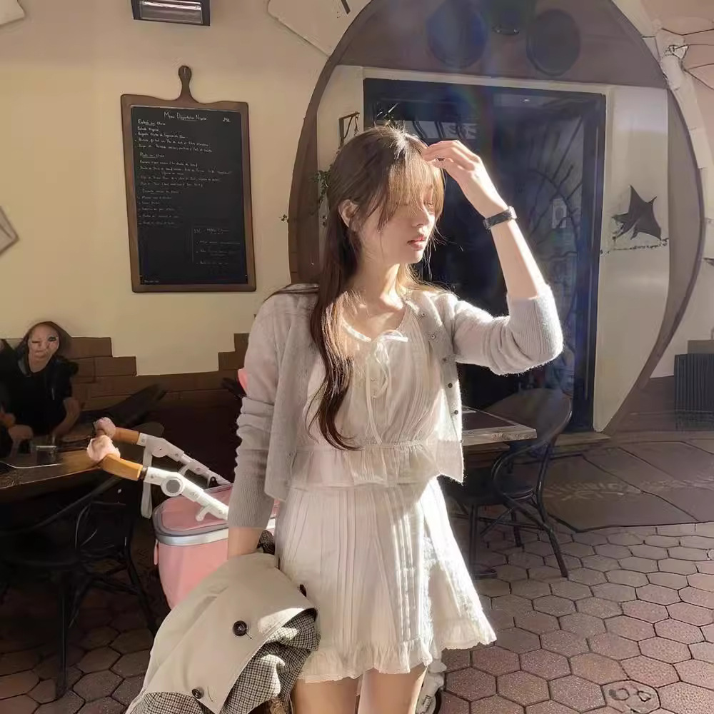 in stock ~ South Korea t * e bar * net eight milk short alpaca wool knitted cardigan coat