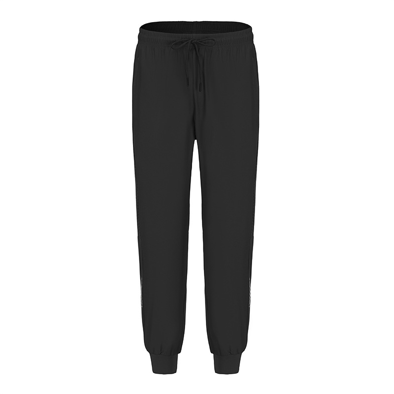 Pantalones deportivos de secado rápido Entrenamiento de fitness para hombres Seda de hielo verano Delgado transpirable tobillo-atado corriendo pantalones tejidos Casuales