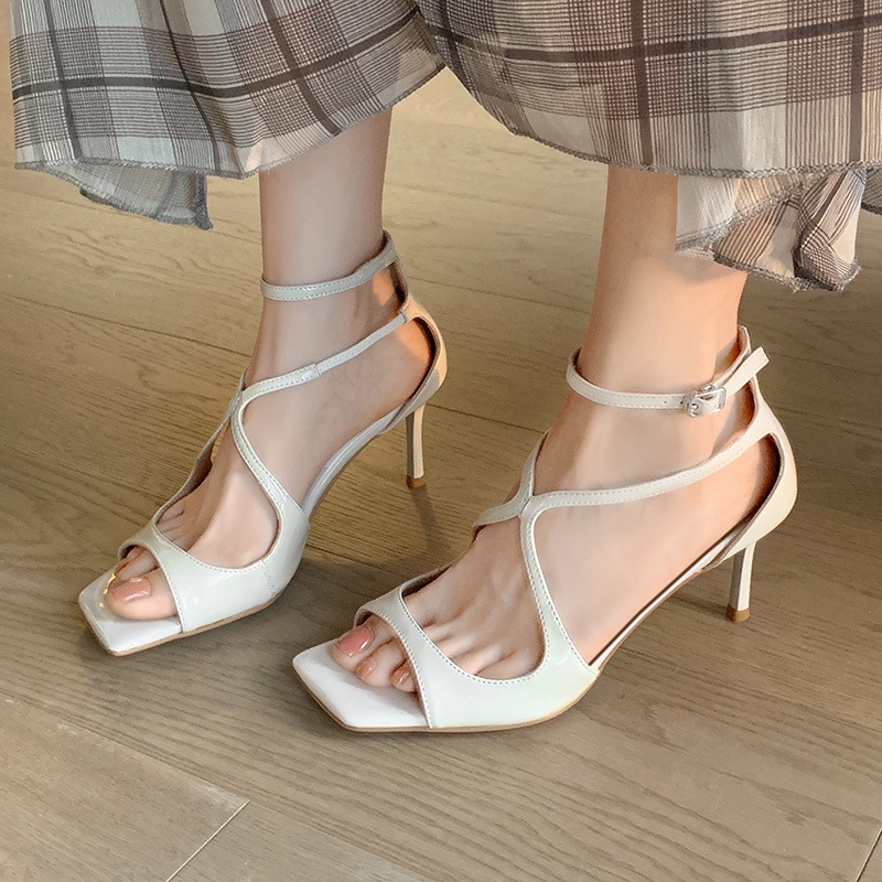 Giày cao gót nữ da thật mũi nhọn gót cao 9 cm — màu đen, màu trắng ngà, màu nude