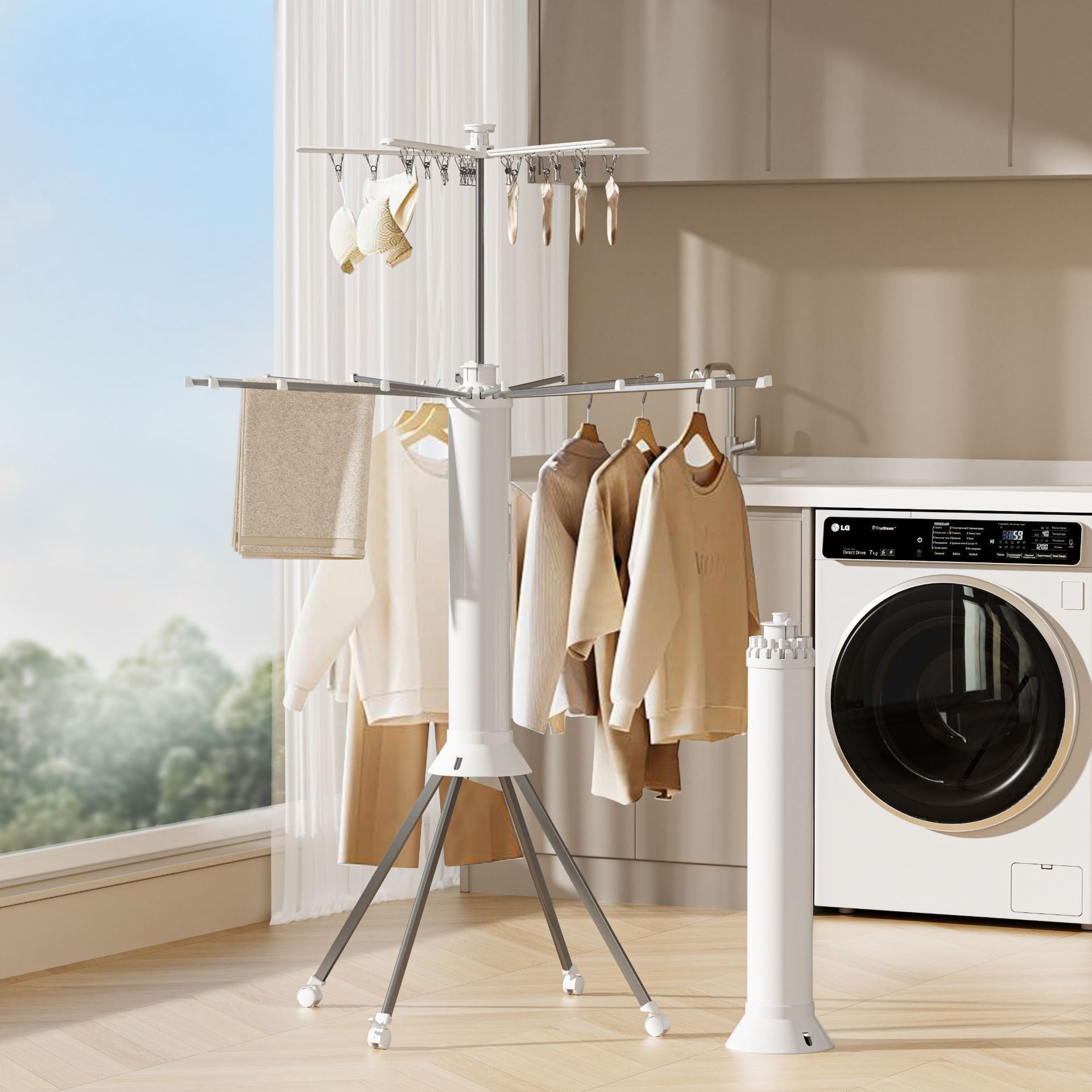 Nuevo tipo de percha de ropa de octopus, percha de ropa de piso doméstica, percha de ropa de aire simple, percha de ropa interior