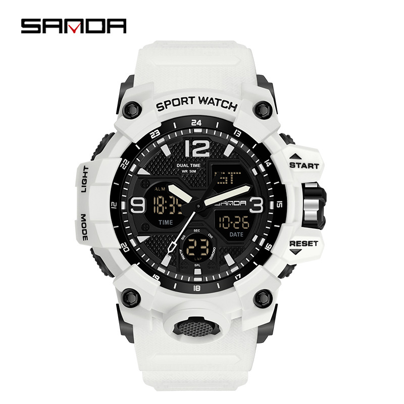 Sanda nuevo 6030 moda hombres estudiante juventud reloj electrónico impermeable multifuncional reloj al por mayor