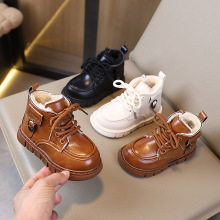 儿童棉靴秋冬新款男童百搭加绒加厚马丁靴女童侧拉链大棉时尚短靴