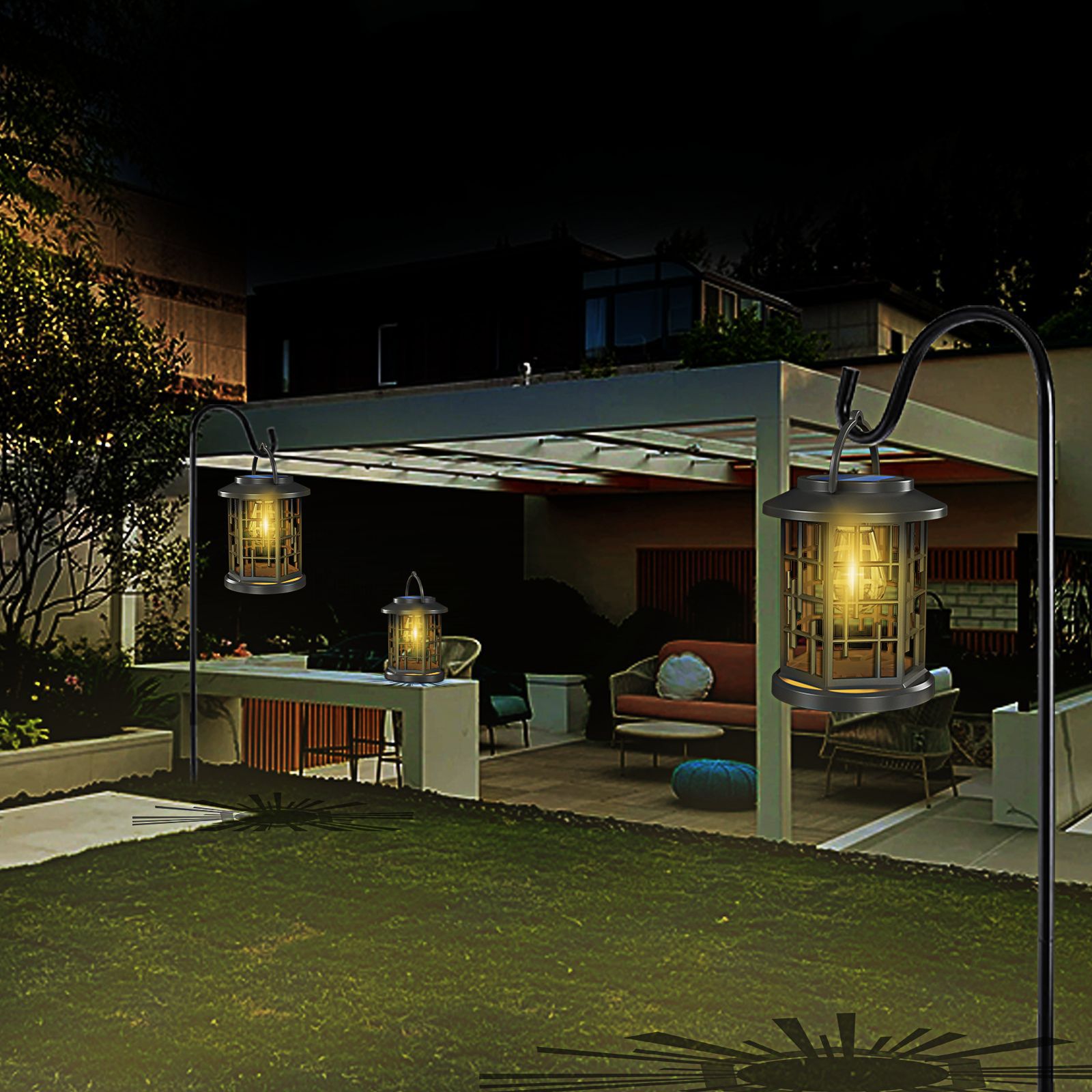 Solar Outdoor Wolfram Hof Garten Laterne Landschaft Wasserdicht Rasen Lampe Control Kronleuchter Starke Licht_voghion.com