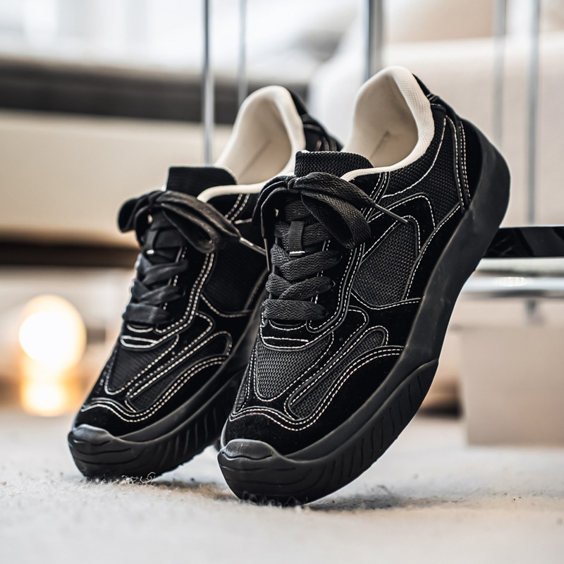 外贸新款百搭男士休闲鞋透气防滑耐磨潮流板鞋户外徒步健步运动鞋