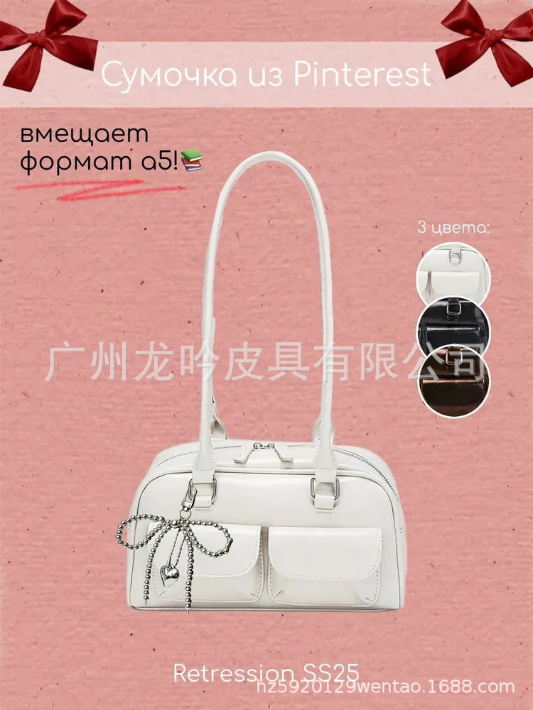Women's Bags 2026 New Retro Academy Style Versatile Large Capacity Casual College Student Class & Commuter Shoulder Handbag - Thumbnail 7