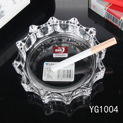 Manzana verde transparente diamante cigarrillos cenicero KTV hotel casero cuadrado cenicero de vidrio redondo al por mayor