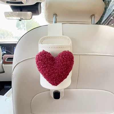Bucket, Car cup holder/beverage holder - off-white-leather-water-cup-holder-with-hook-red-heart