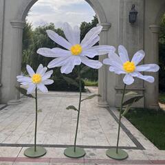 Wholesale large wedding daisies handmade paper flowers wire mesh flower window decoration props gauze flower scene layout wedding road