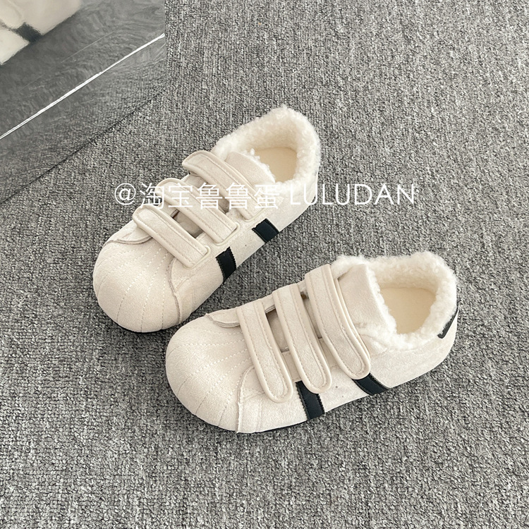 Zapatos Burken cálidos otoño y invierno de 2025, nuevos zapatos blancos retrógrados con suela gruesa, zapatos de entrenamiento ultraligeros y cómodos para mujeres