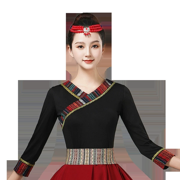 Black, V-neckline