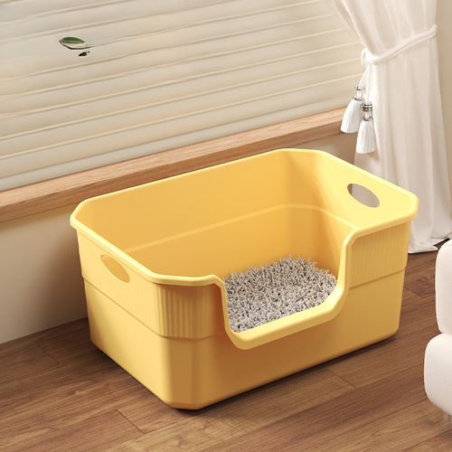 Wholesale Ultra Large Thick Semi-Closed Anti- Splash kitten litter box Home use cat supplies New Cat Litter Box