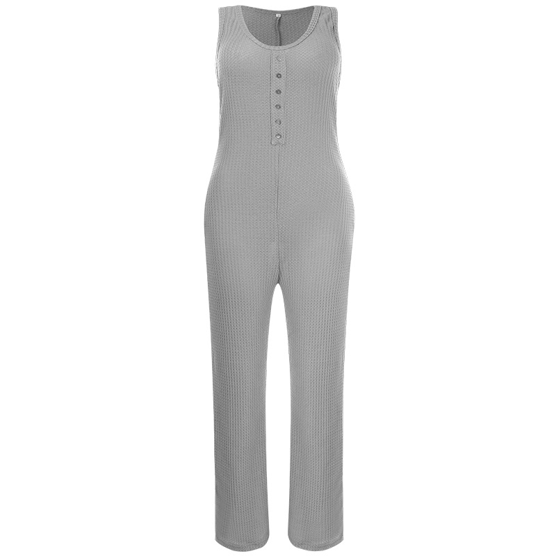 loose solid color sling jumpsuit NSMAN53321