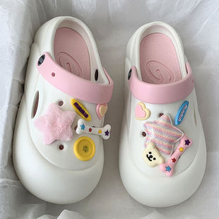 Cute Cartoon Internet Celebrity Thick-Soled Clogs for Women 2024 New Summer Non-Slip Beach Closed-Toe Slippers