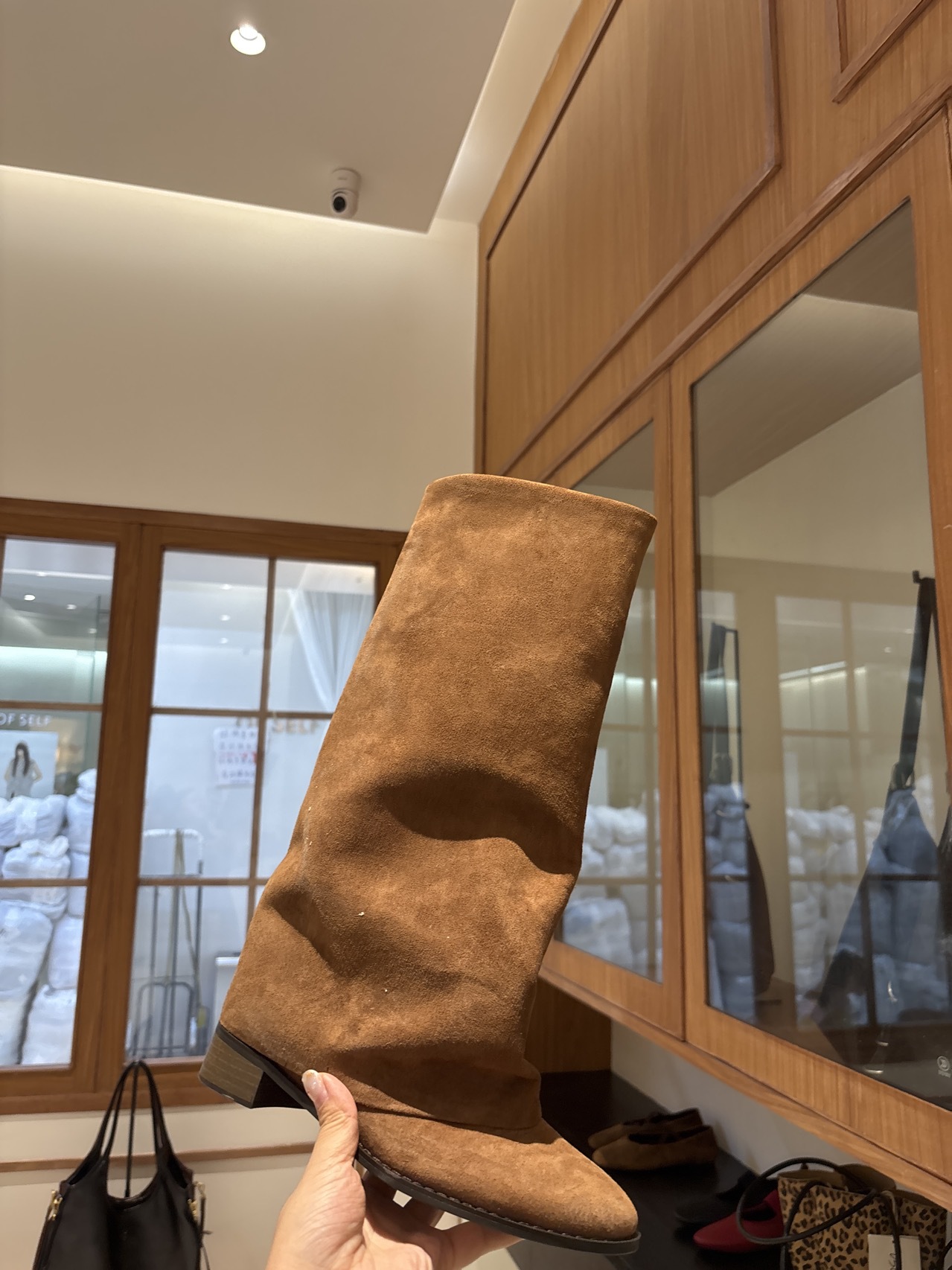 plush Women's Boots, Chunky Heel High Boots, Round Toe Low Heel Western Cowboy Boots 2025 Fall/Winter New Arrivals_voghion.com