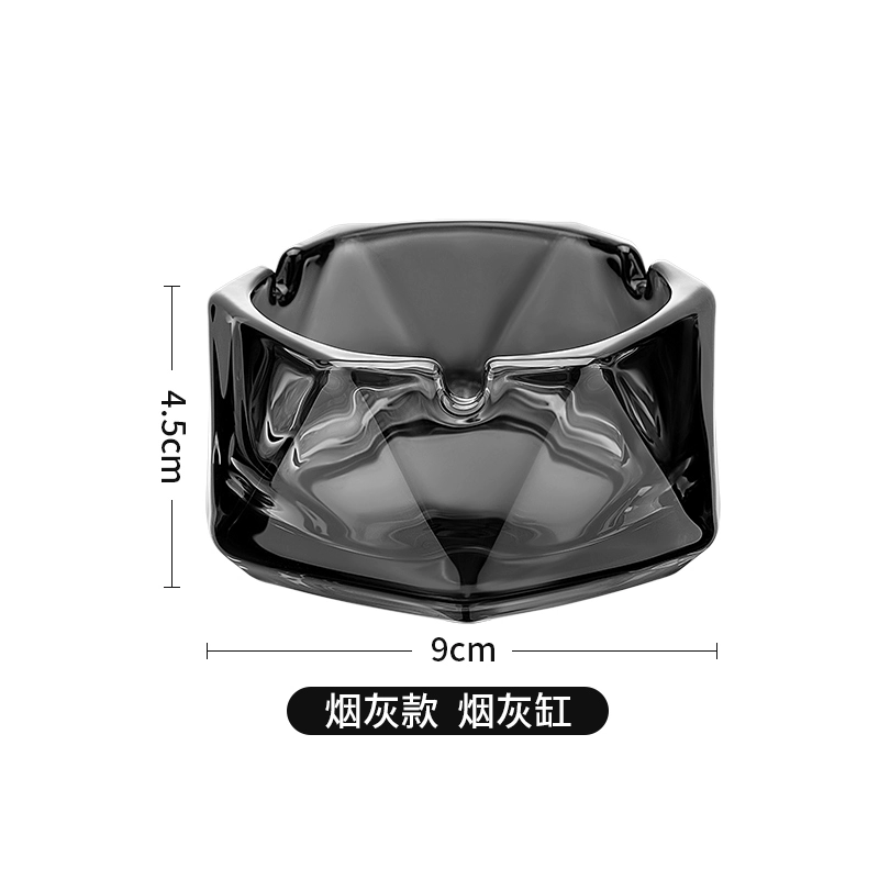 Big glass ashtray for commercial use for office, light luxury style