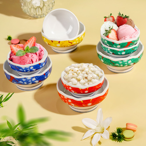 Hotpot dessert bowl ice cream popsicle smooth ice tall bowl melamine creative tableware