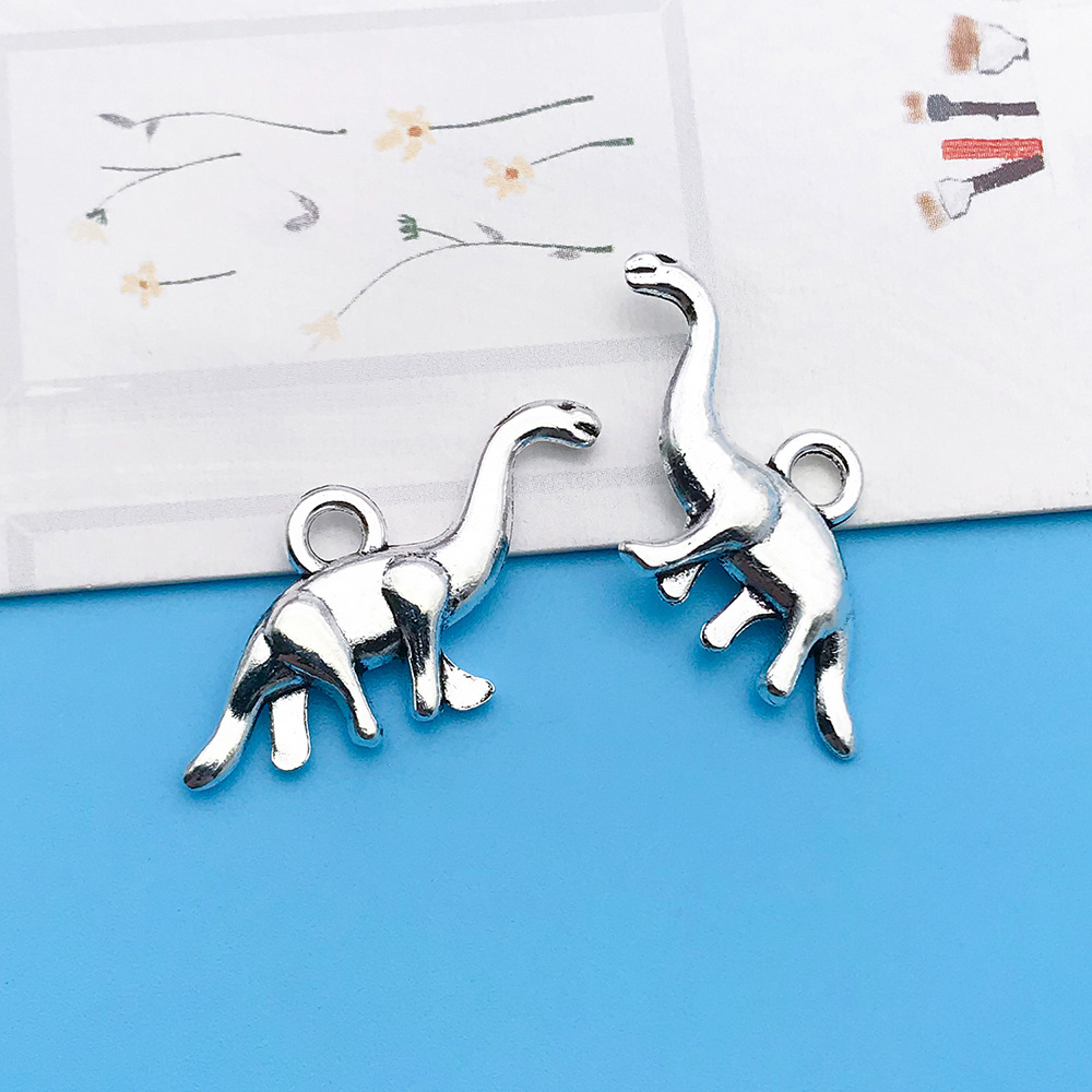 1 고대 실버 긴 목 공룡 13 × 27mm-2381-1.4g