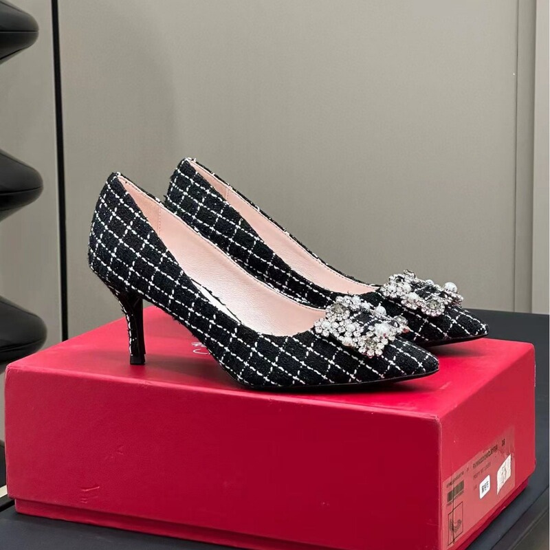 2024 rv Diamond Face Flower Diamond Buckle Beautiful High Heels Swarovski Crystal Handmade Flower Diamond Buckle Luxury