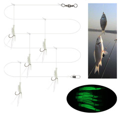 獵高 夜光蝦仕掛串鈎仿生軟魚餌5個裝跨境擬餌防纏繞魚鈎垂釣用品