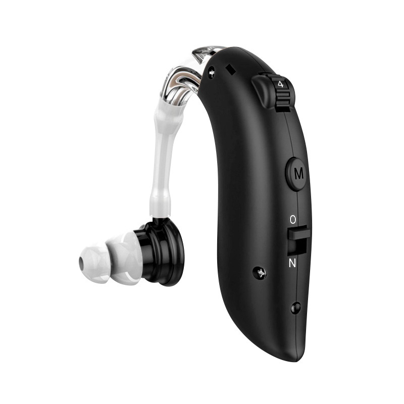 Audífono Retroauricular, Versión en Inglés Internacional, Reducción de Ruido Ajustable por USB, Batería de Larga Duración, Auriculares Inalámbricos para Personas Mayores con Pérdida Auditiva, Personalizable.