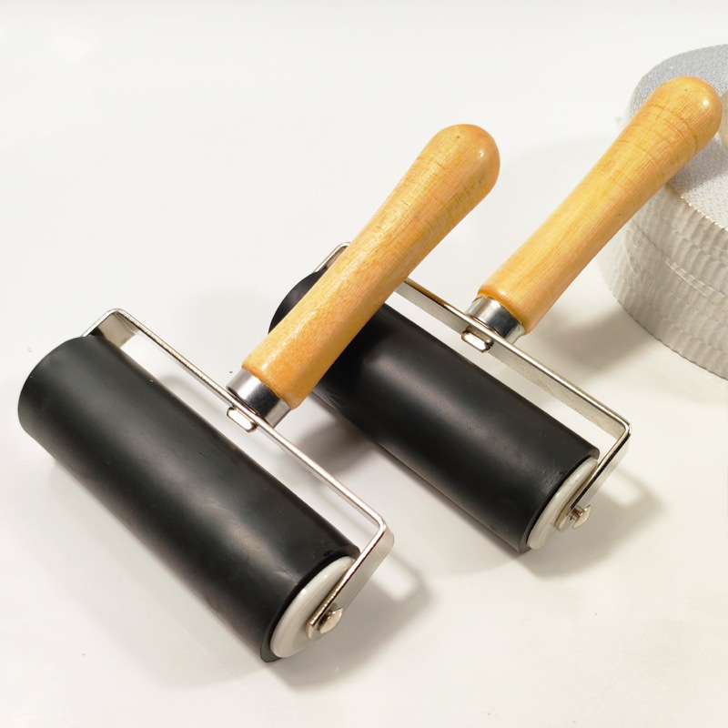 Grabado de tinta rodillo pintura diamante rodillo de goma arte hecho a mano de los niños herramienta de grabado 10cm rodillo de goma de impresión al óleo