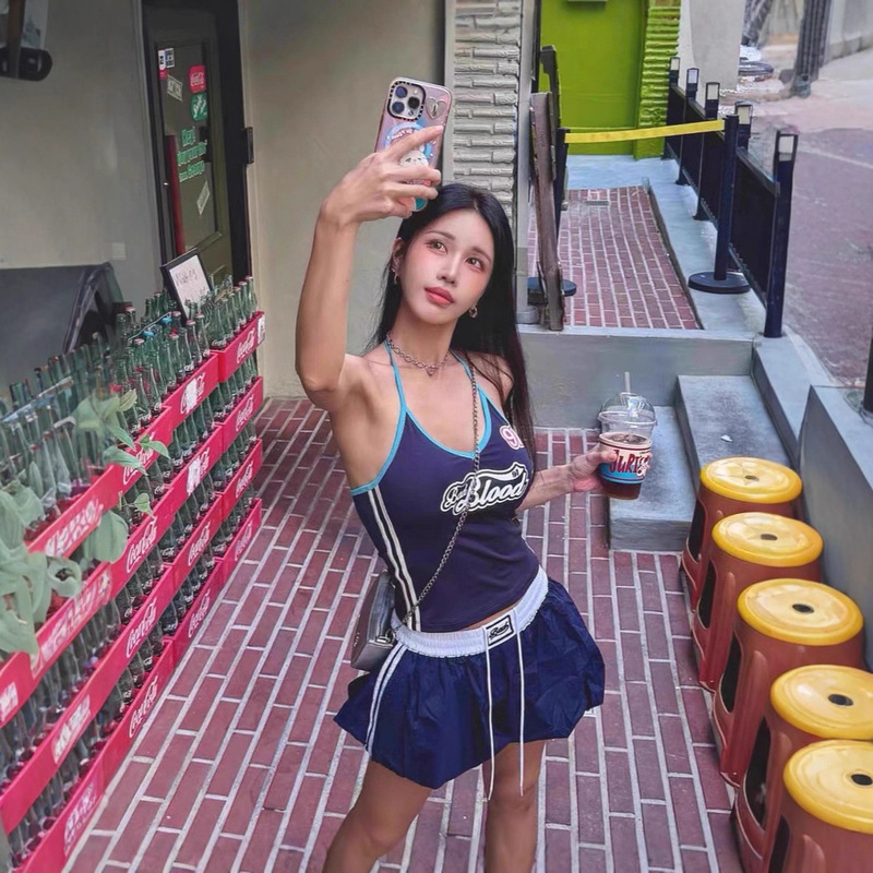 In-Stock High-Version Design American Retro Spicy Girl Camisole Women's Niche Short Top Summer New Style