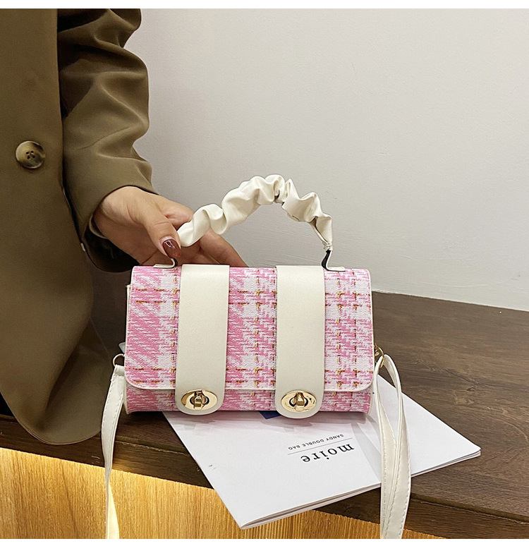 Fashion Plaid Handbag Fashion Shoulder Messenger Bag Pillow Bag Small Boston Bag display picture 16