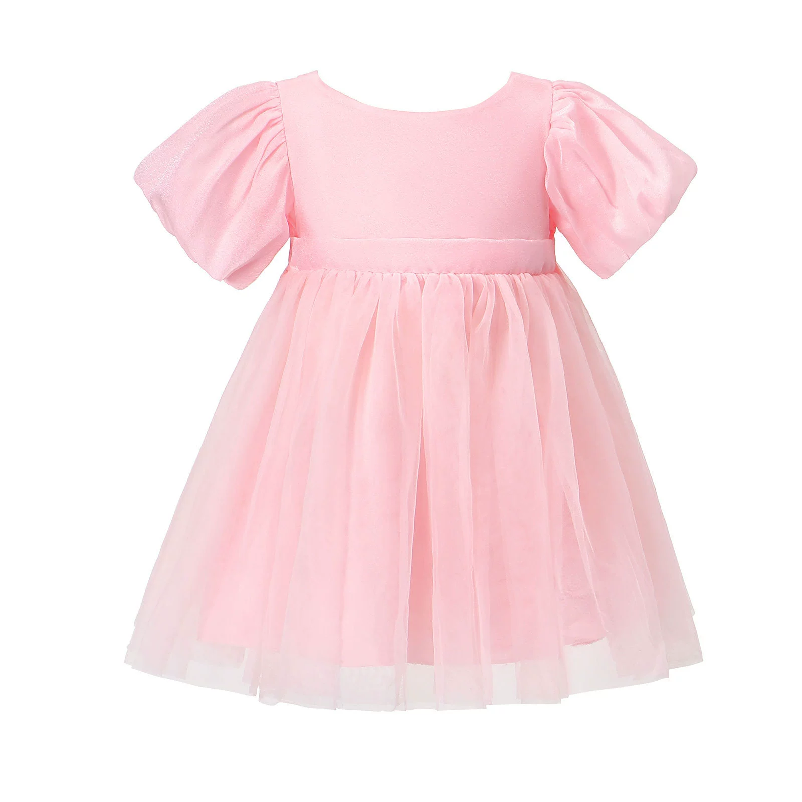 【聆风服饰】女童礼服连衣裙temu跨境儿童蝴蝶结pink tulle dress