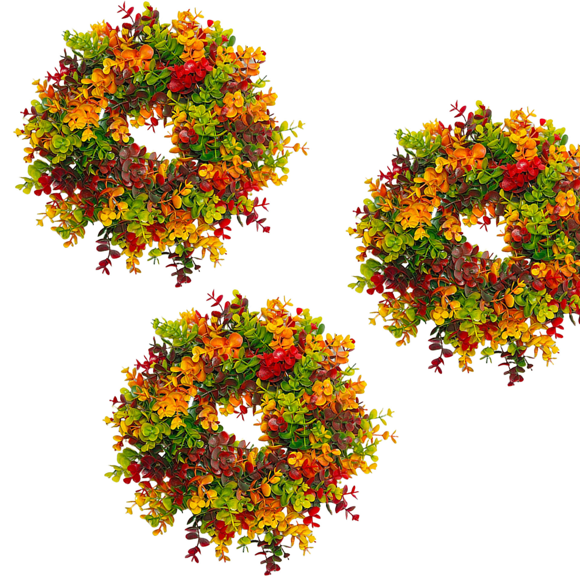 跨境厂家仿真花尤加利花环欧美门窗饰品壁挂圣诞装饰品仿真花环