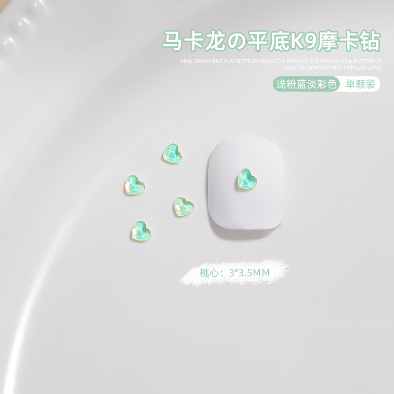 Manicura tamaño pequeño Mocha Luna Estrella Mariposa plana Internet celebridad joyería Aurora colorido estrella de cinco puntas joyería al por mayor