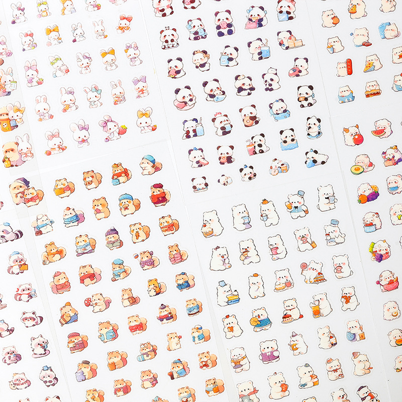 Serie de mascotas curadas Dibujos animados lindo animal pet transparente pegatina impermeable diy material de decoración de cuenta de mano pegatina de taza de agua