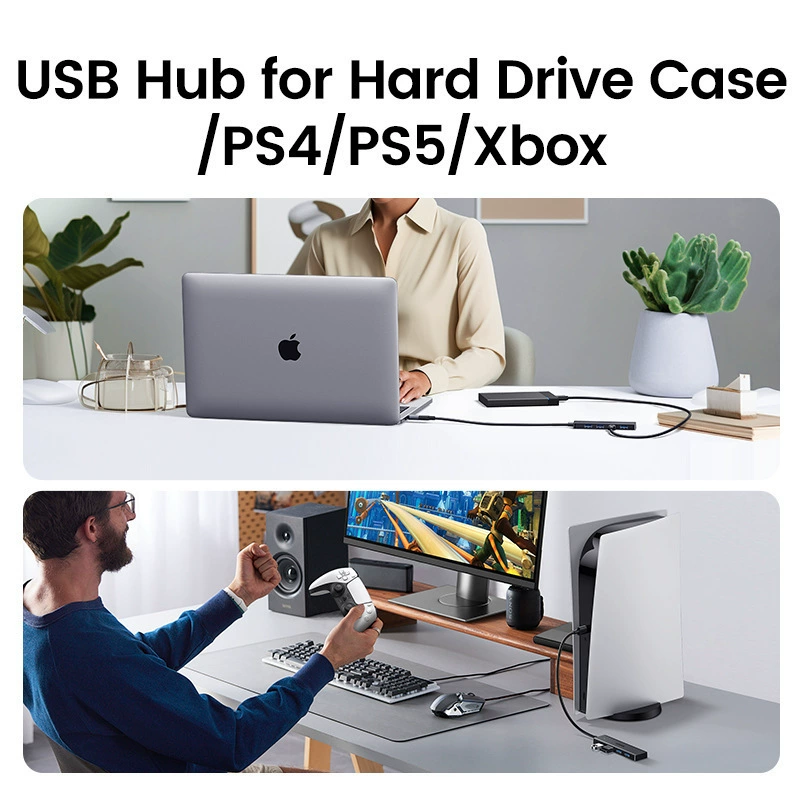 Хаб USB 3.0 4 порта UGREEN USB HUB Slim для мыши и клавиатуры