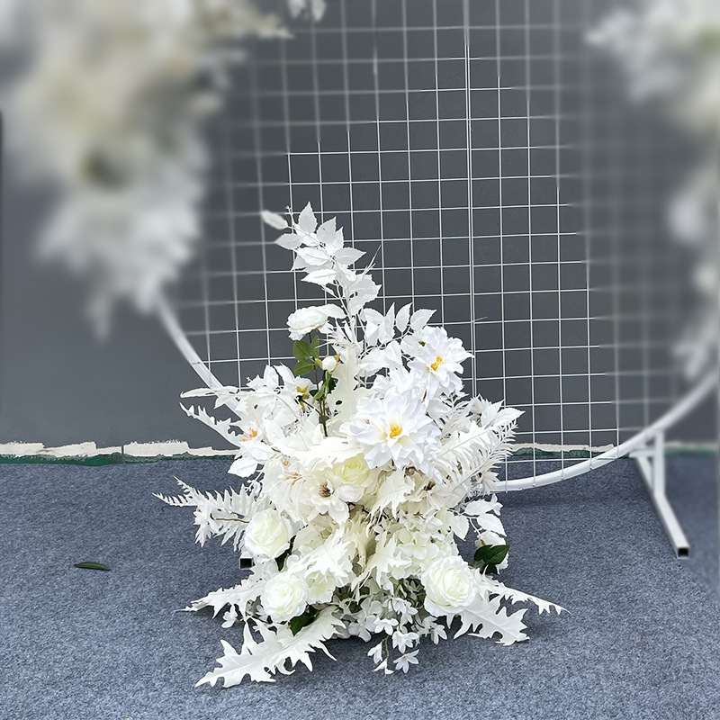 El comercio exterior de la boda flor artificial piso de la boda flor de seda apoyos de la flor de eucalipto flor artificial fila accesorios de la boda floral