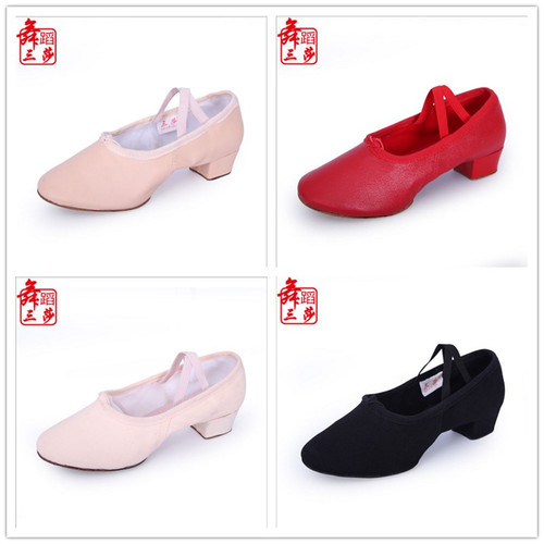 Teacher yoga shoes, soft bottom belly dancing shoes, ethnic performance three pairs of ballet shoes with heels, three pairs of shoes for Sara practice.