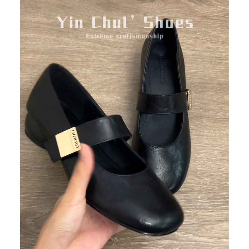 [Hot-Selling Style] One-Line Buckle Mary Jane Shoes for Women, French Style with Skirts, Not Tiring for Feet, Very Beautiful Flats Shoes