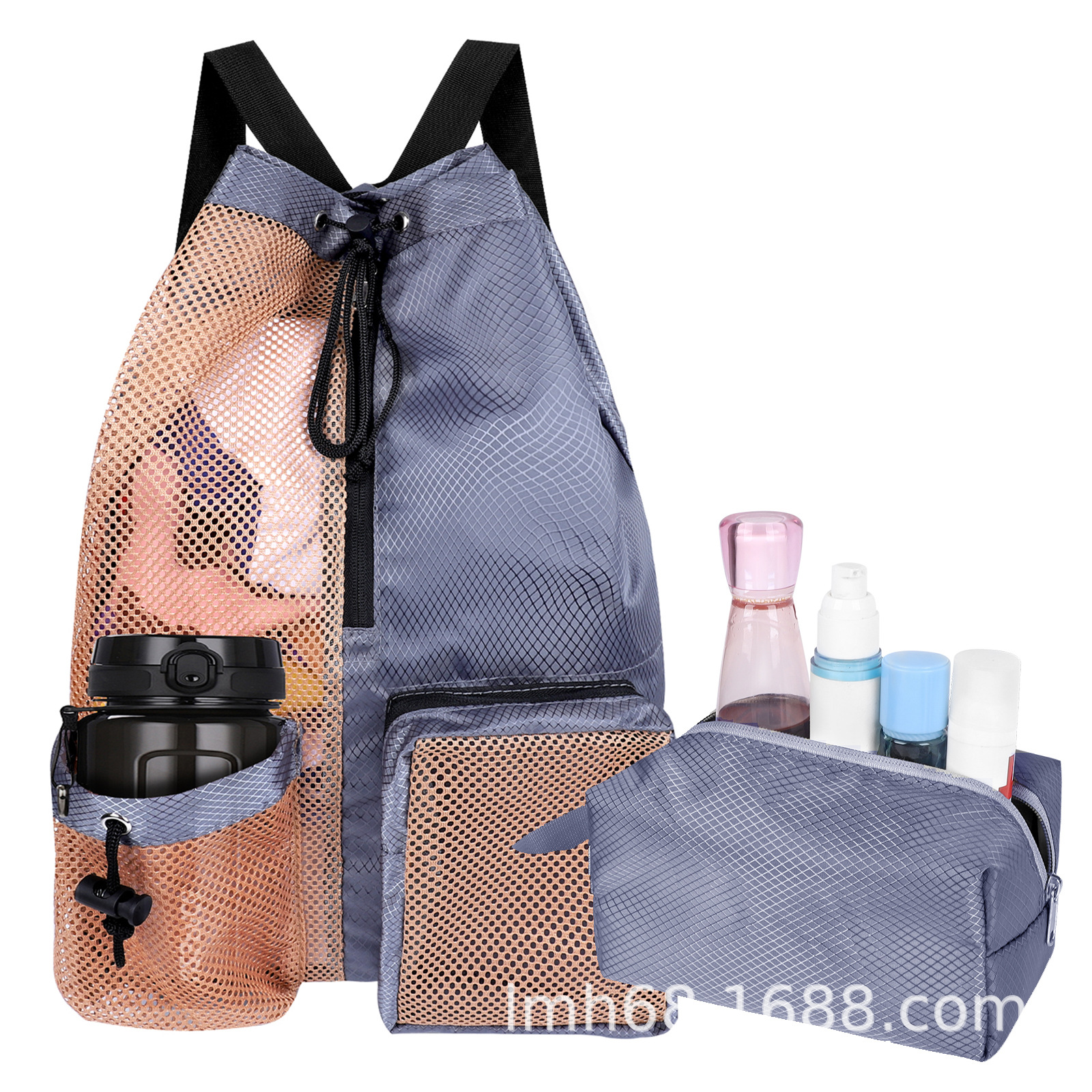 Nueva bolsa de natación con cordón de malla, bolsa impermeable, mochila de playa, bolsa de gimnasio y para equipo, de secado rápido