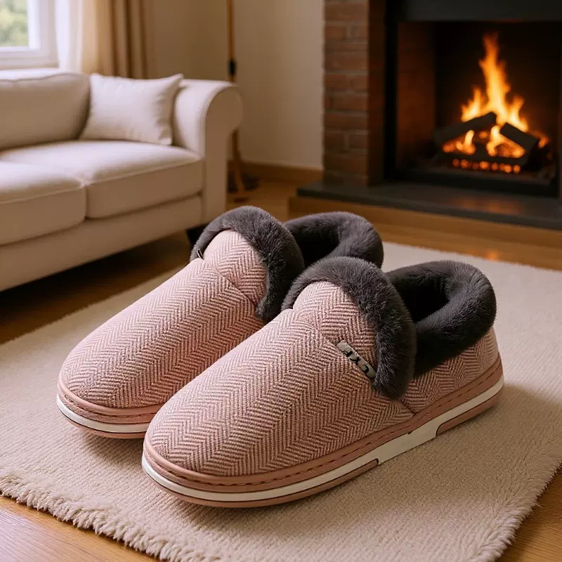 包跟棉拖鞋男秋冬季室内防滑情侣厚底家居保暖加绒棉鞋男冬