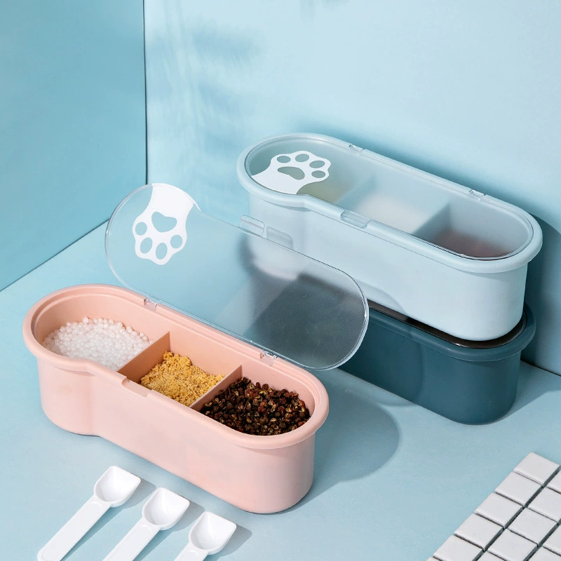 Креативная бытовая клетчатая коробка для приправ, коробка для приправ, встроенная бутылка для приправ, солонка, банка для приправ MSG, кухонная мультиформатная