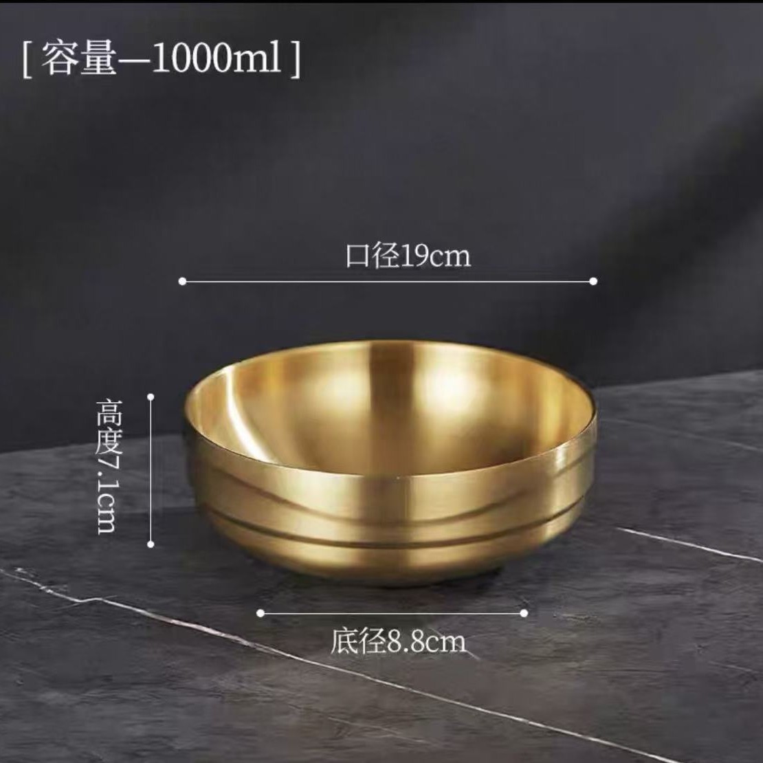 304 tazón ondulado de 19 cm de oro