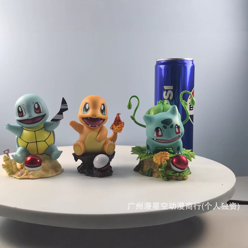 Pokémon First Generation Starter Trio Squirtle Charmander Bulbasaur Figurine Display Piece