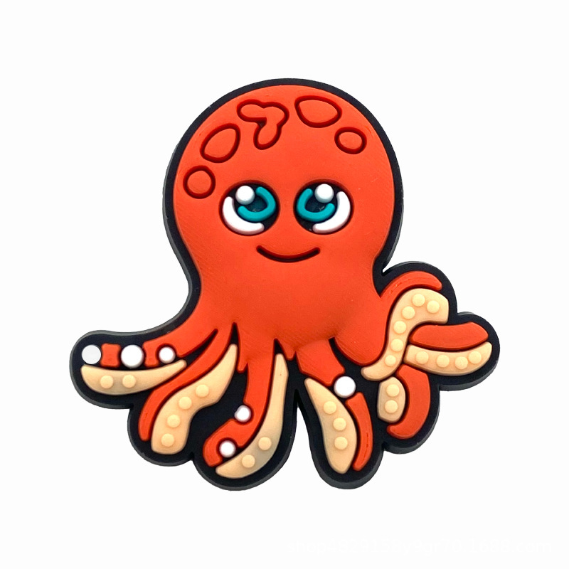 サメ、イルカ、ヒトデ、海洋動物、Zhibixing クロックス、アクセサリー、PVC ソフトラバークロックス、靴バックル、靴の花の装飾|undefined